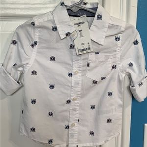 Toddler boys long sleeve shirt w little tigers wearing sunglasses on shirt